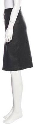 Helmut Lang Leather Knee-Length Skirt