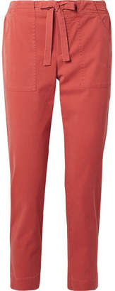 Hatch Nina Cropped Twill Pants - Coral