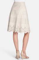 Thumbnail for your product : Catherine Malandrino Laser Cut Faux Leather Skirt