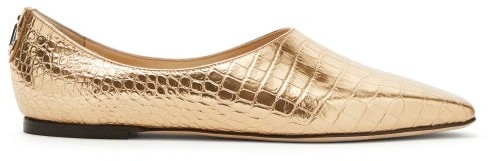 womens gold flats