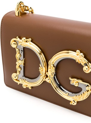 Dolce & Gabbana Baroque logo shoulder bag