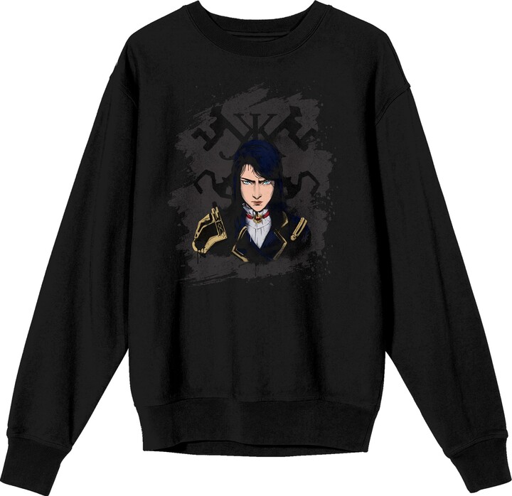 Bioworld Arcane Caitlyn Sheriff Of Piltover Adult Black Crew Neck Long Sleeve Sweatshirt-Large