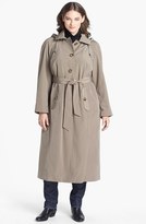 Thumbnail for your product : London Fog Long Trench Coat with Detachable Hood & Liner (Plus Size)