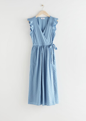 Ruffled Midi Wrap Dress - ShopStyle