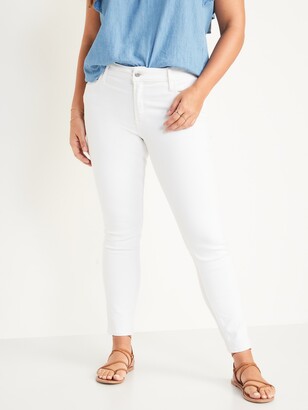 Old Navy Mid-Rise Rockstar Super Skinny White Jeans for Women