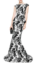 Thumbnail for your product : Oscar de la Renta Jacquard Fishtail Silk Gown