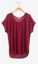 Thumbnail for your product : Express One Eleven Scoop Neck Curved Hem Tee - Berry