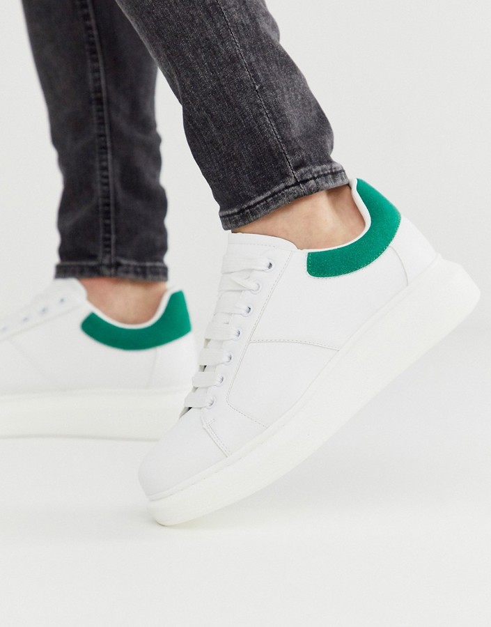 Loyalty And Faith chunky trainer in white and green - ShopStyle