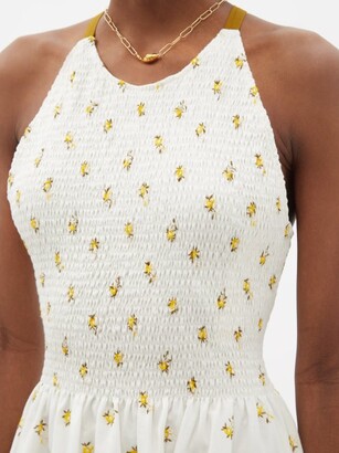 Three Graces London Soleil Embroidered Cotton-blend Sun Dress - White Multi