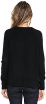 Thumbnail for your product : Vince Leather Trim Textured Sweater