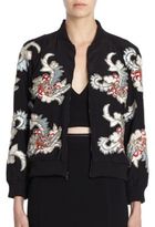 Thumbnail for your product : Alice + Olivia Felisa Beaded/Embroidered Silk Bomber Jacket