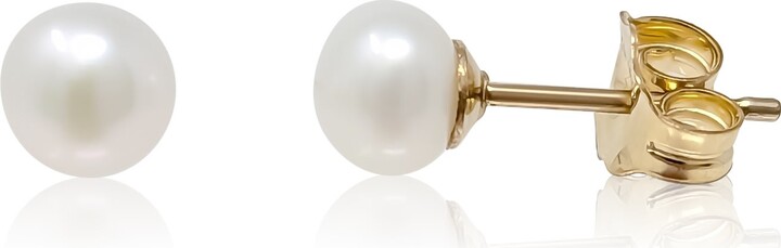 Kiri & Belle Mini Mae Gold Filled Button Pearl Earrings