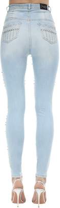 Philipp Plein Embellished Skinny Stretch Denim Jeans