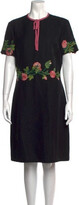 Embroidered Knee-Length Dress 