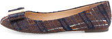 Thumbnail for your product : Tory Burch Chase Tweed Bow Ballerina Flat, Blue/Almond Multi