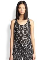 Thumbnail for your product : A.L.C. Ports Silk Printed Tank