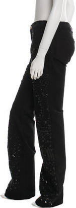 Roberto Cavalli Embellished Wide-Leg Jeans