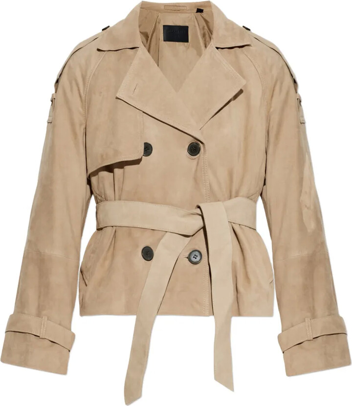 AllSaints Reed cropped suede trench jacket