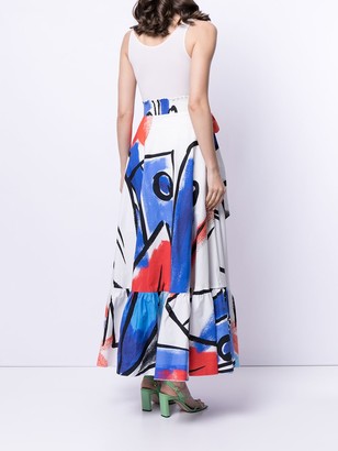 Stella Jean Abstract-Print Maxi Skirt