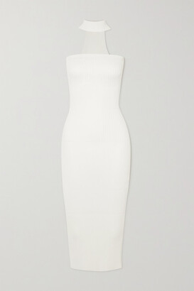 Jonathan Simkhai Selena Cutout Ribbed-knit Midi Dress - White