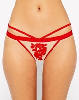 Thumbnail for your product : ASOS COLLECTION Vine Applique Thong