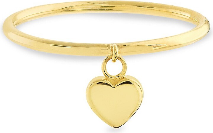 Saks Fifth Avenue 14K Yellow Gold Dangle Heart Ring - ShopStyle