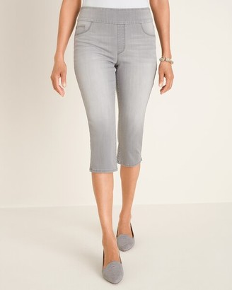 pull on stretch denim capris