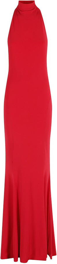 Norma Kamali Halter Turtle Fishtail Gown