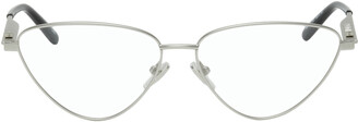 Balenciaga Silver Metal Cat-Eye Glasses