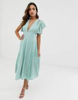 Thumbnail for your product : ASOS Design DESIGN midi dress with lace godet panels