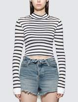 T By Alexander Wang Stripe Cropped Tee Shopstyle