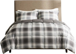 Wovilo Down Alternative Comforter - Plaid With 2 Shams Machine Washable Size All Season Bedding Printed &
