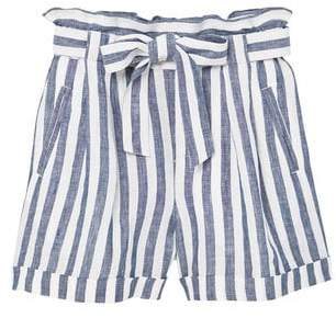 Mango Outlet Linen-blend high-waist shorts