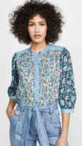 Thumbnail for your product : La Vie Rebecca Taylor Long Sleeve Print Mix Top