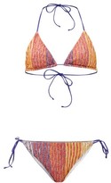 Thumbnail for your product : Missoni Mare Striped Lurex-jacquard Bikini - Red Multi