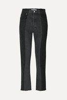 Thumbnail for your product : E.L.V. Denim + Net Sustain The Twin Two-tone High-rise Straight-leg Jeans