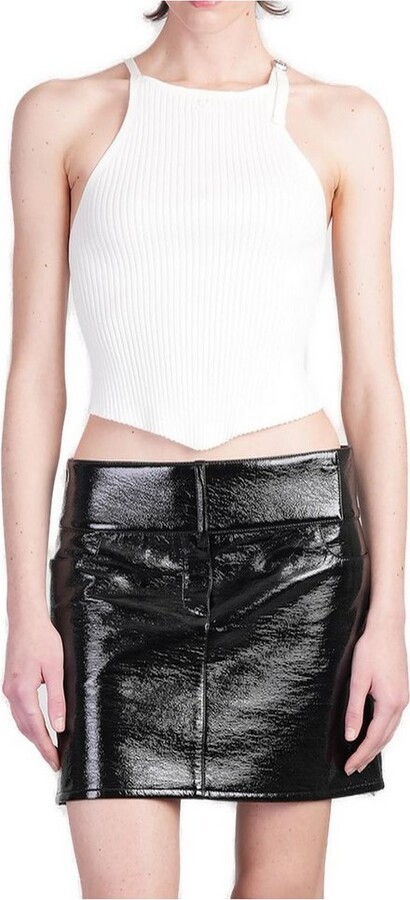 Courreges Pointy Buckle Ribbed Top