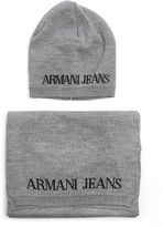 Thumbnail for your product : Armani Jeans Grey Hat and Scarf Set