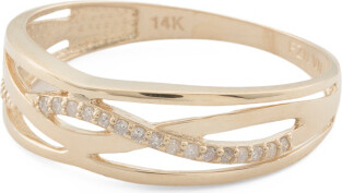 TJMAXX 14Kt Gold Diamond Woven Band Ring, Diamond/Gold