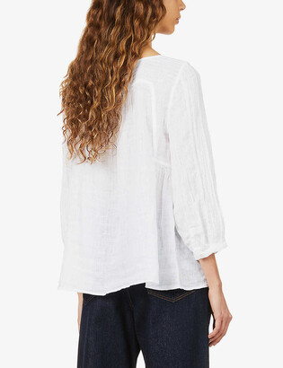 The White Company Pintuck-detail linen top