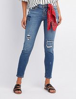 Thumbnail for your product : Charlotte Russe Patchwork Boyfriend Destroyed Jeans