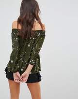 Thumbnail for your product : AX Paris Bardot Top With Floral Print
