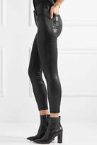 Thumbnail for your product : L'Agence Margot Cropped Coated High-rise Skinny Jeans - Black