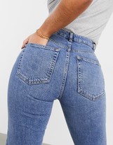 Thumbnail for your product : ASOS DESIGN Hourglass high rise stretch 'slim' straight leg jeans in vintage wash