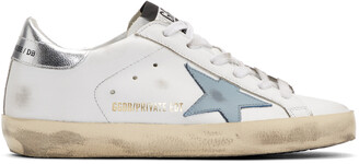 Golden Goose SSENSE Exclusive White & Blue Superstar Sneakers -