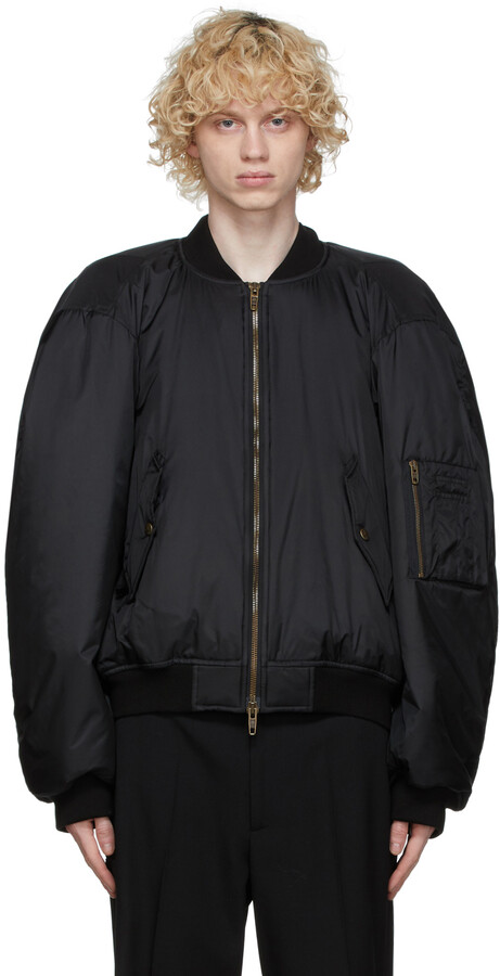 Balenciaga Black Steroid Bomber Jacket - ShopStyle Outerwear