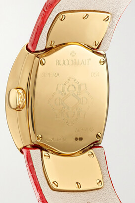 Buccellati Opera 28mm 18-karat Gold, Alligator And Mother-of-pearl Watch - Red