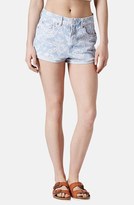 Thumbnail for your product : Topshop Moto 'Hallie' Floral Denim Shorts (Light Denim)
