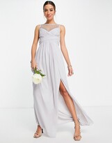 Thumbnail for your product : Little Mistress Bridesmaid embellished maxi dress in dusty blue