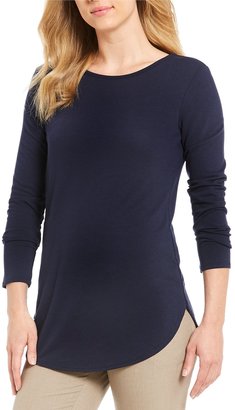 Calvin Klein Hi-Low Knit Jersey Long Sleeve Tunic